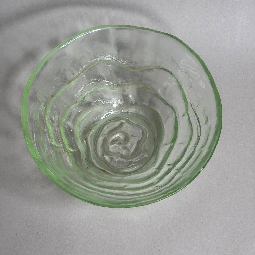 Vintage Light Green Textured Glass 6